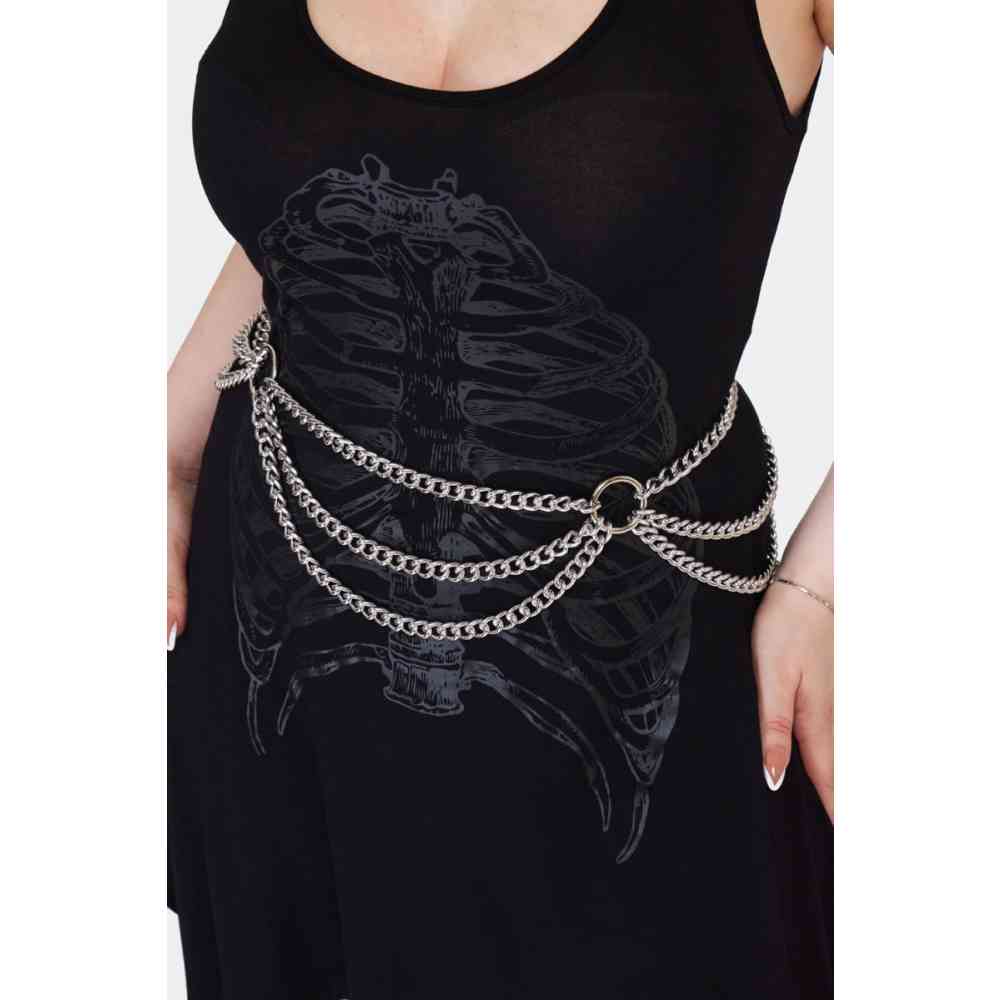 Jawbreaker - 90s Silver Chain Ceinture pour la taille - Couleur argent